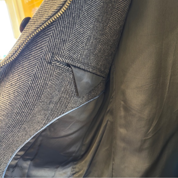 Vintage Club Monaco Herringbone Wool Trench Coat - Picture 8 of 9